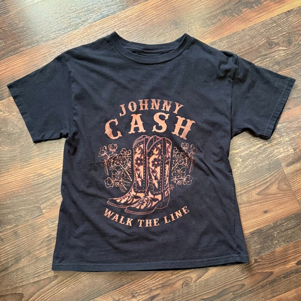 Kids Black Johnny Cash Graphic Tee